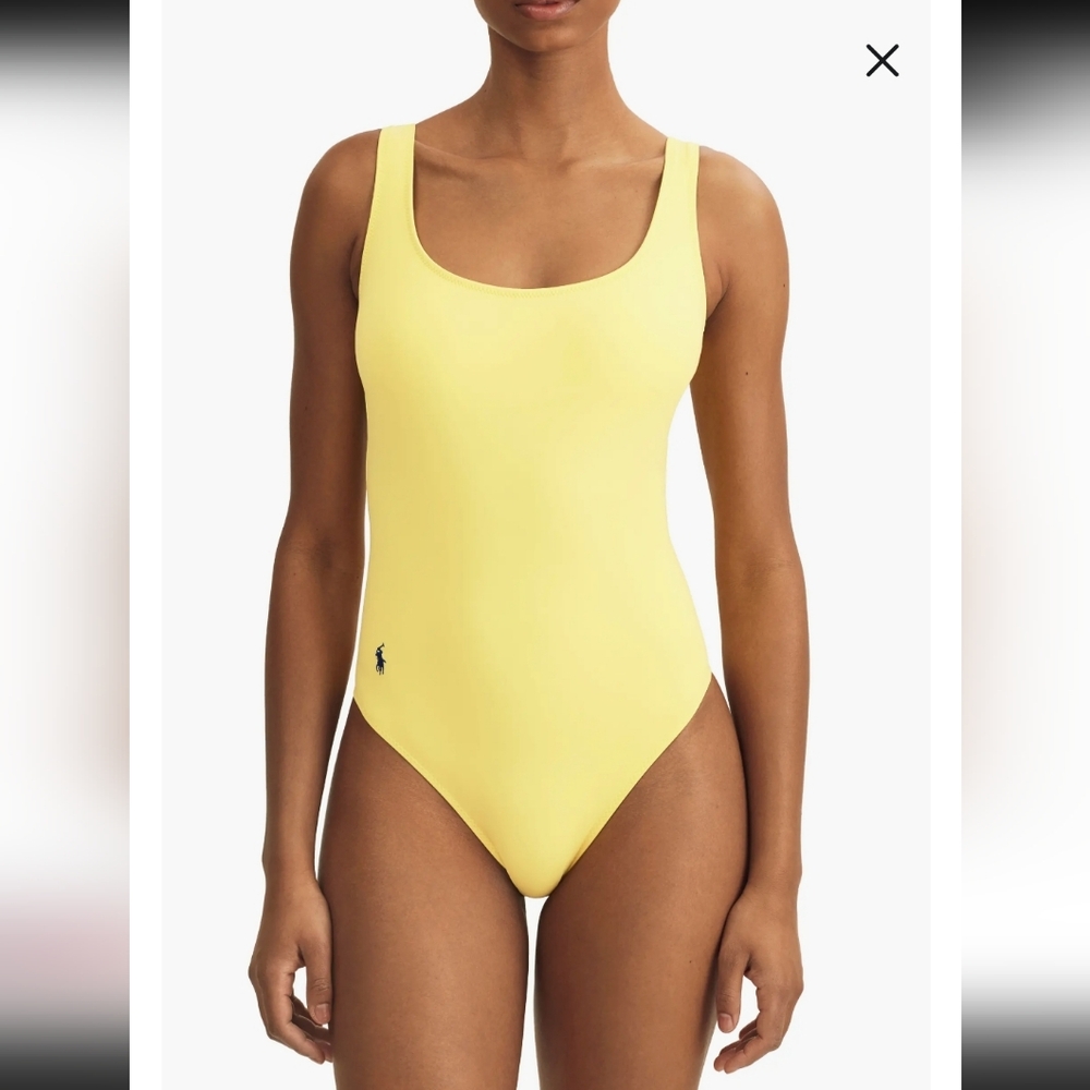 POLO RALPH LAUREN MARTINIQUE ONE PIECE SWIMSUIT / LARGE /COLOR: YELLOW - Picture 2 of 11